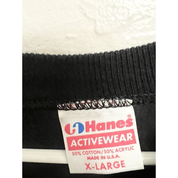 Vintage 1990s Size XL Halloween Boo Black Cat Sweatshirt USA 50/50 Hanes Mint - Picture 4 of 6